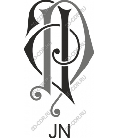  Elegant monogram - JN