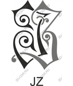 Intricate swirling monogram