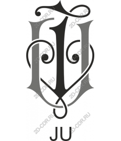  Elegant monogram JU