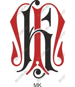  Elegant black and red monogram