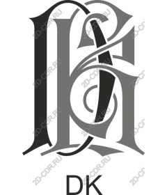 Элегантная монограмма - «P» и «K»