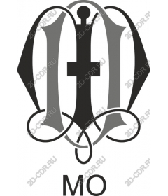  Elegant emblem-monogram with sword
