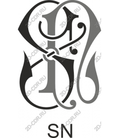  Elegant monogram SN