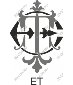  Elegant monogram ET