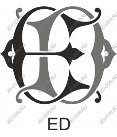  Elegant monogram ED