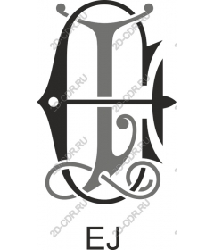  Elegant monogram EJ
