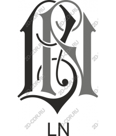  Elegant monogram "L" and "N"