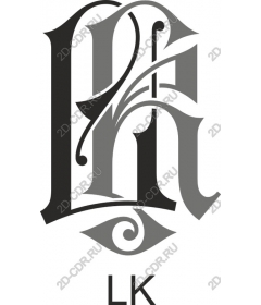 Элегантная монограмма L & K