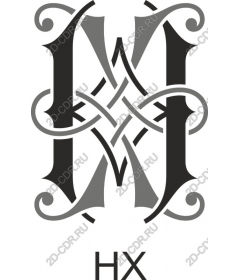 Элегантная монограмма HX