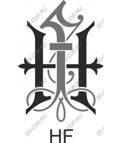  Elegant monogram HF