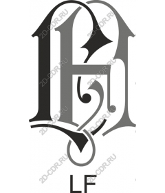  Elegant monogram H and LF
