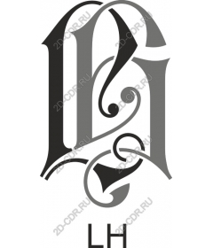  Elegant monogram LH