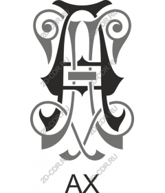  Elegant monogram AX