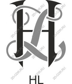 Элегантная монограмма H & L