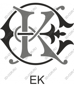  Elegant monogram KE