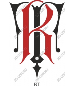  Elegant monogram - Gothic letter "R"