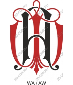  Elegant monogram WA/AW