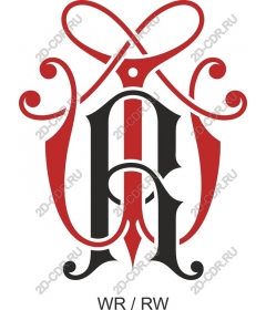  Elegant monogram WR/RW