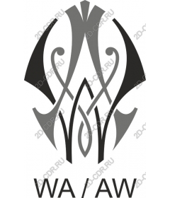  Elegant monogram WA/AW