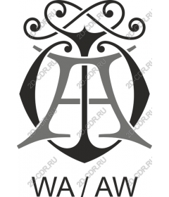  Elegant monogram WA/AW emblem