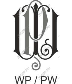  Elegant monogram WP/PW