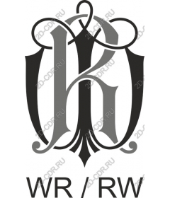  Elegant monogram WR/RW