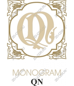  Elegant gold monogram QN