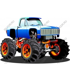  Bright blue monster truck