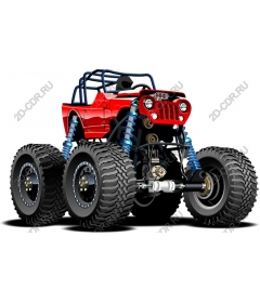  Bright red monster truck