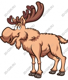 Funny cartoon moose