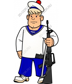  Cartoon sailor with a rifle