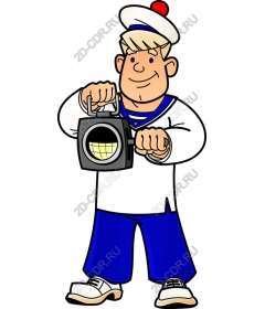 Cheerful sailor in the spotlight