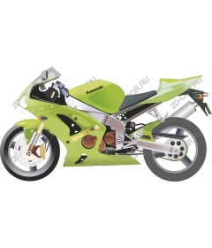  Мотоцикл Kawasaki - Яркий зеленый