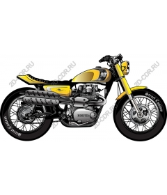  Пользовательский желтый мотоцикл Cafe Racer