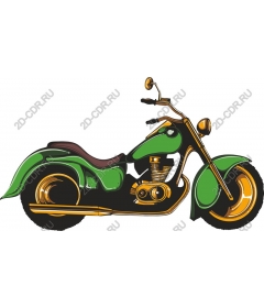  Classic green motorcycle