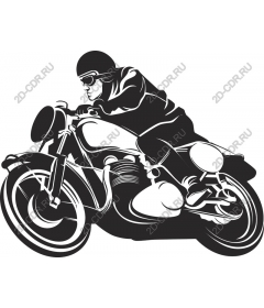 Vintage motorcycle rider