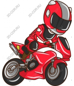 Vibrant red motorcycle racer
