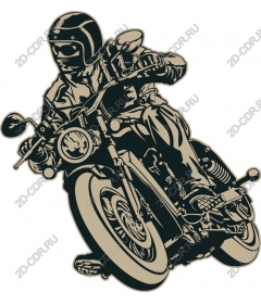 Rider on vintage motorcycle