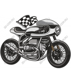  Classic motorcycle racing with checkered flags