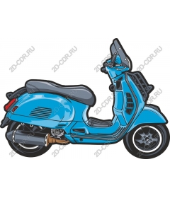  Bright blue scooter