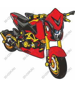 Dynamic red-yellow bike