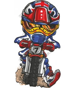  Energetic motocross racer