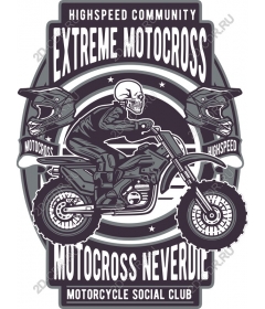  Extreme motocross Rider Skull