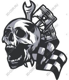  Skull and wrench