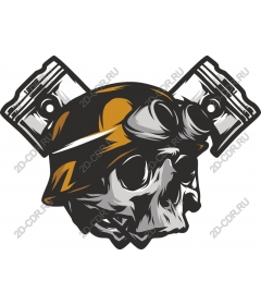  Skull with gears
