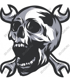  Skull and wrench