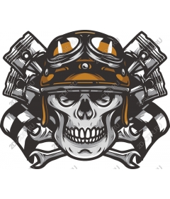 Vintage motorcycle skull