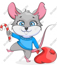  Festive cartoon mouse with Lollipop