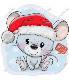  Cute mouse in Santa hat