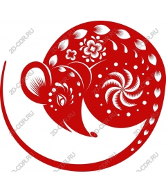 Red floral mouse